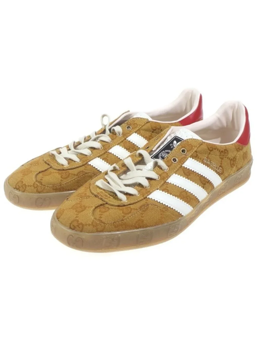 Gucci Adidas Gazelle GG Canvas Low Cut Sneakers Brown